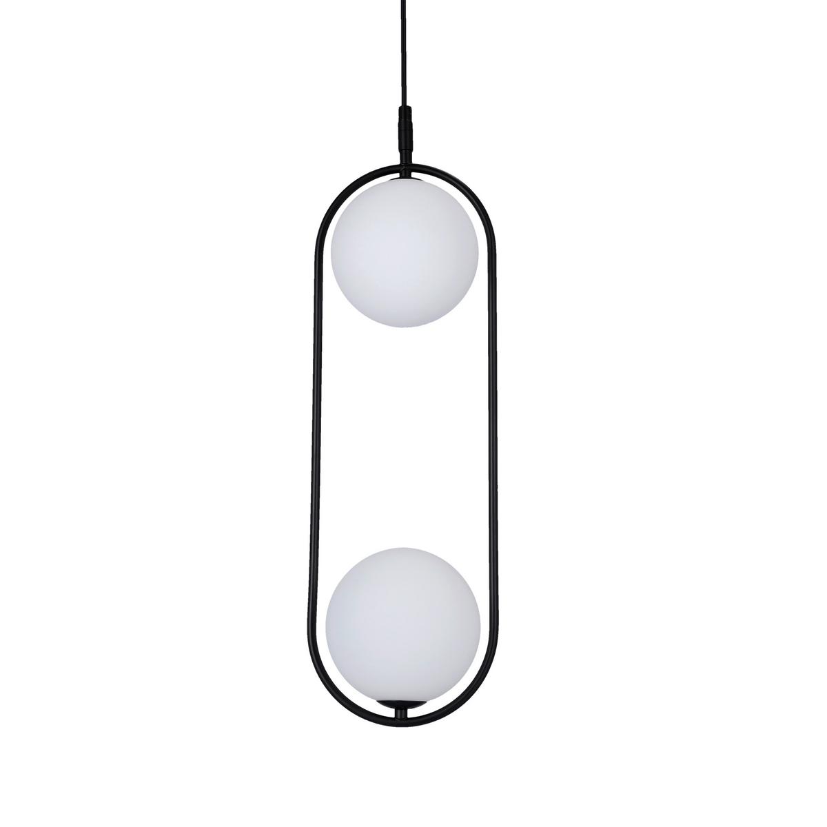 Hängeleuchte 32-10155 Cordel - Schwarz/Weiß, Design, Metall (18.5/15cm)