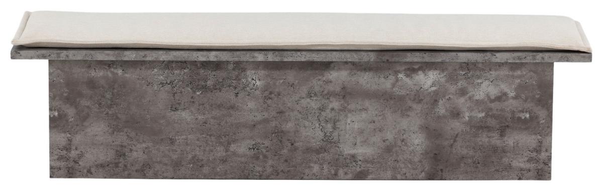 Sitzbank Kellogg - Weiß/Grau, Design, Holzwerkstoff/Textil (160/45/40cm) - Livetastic