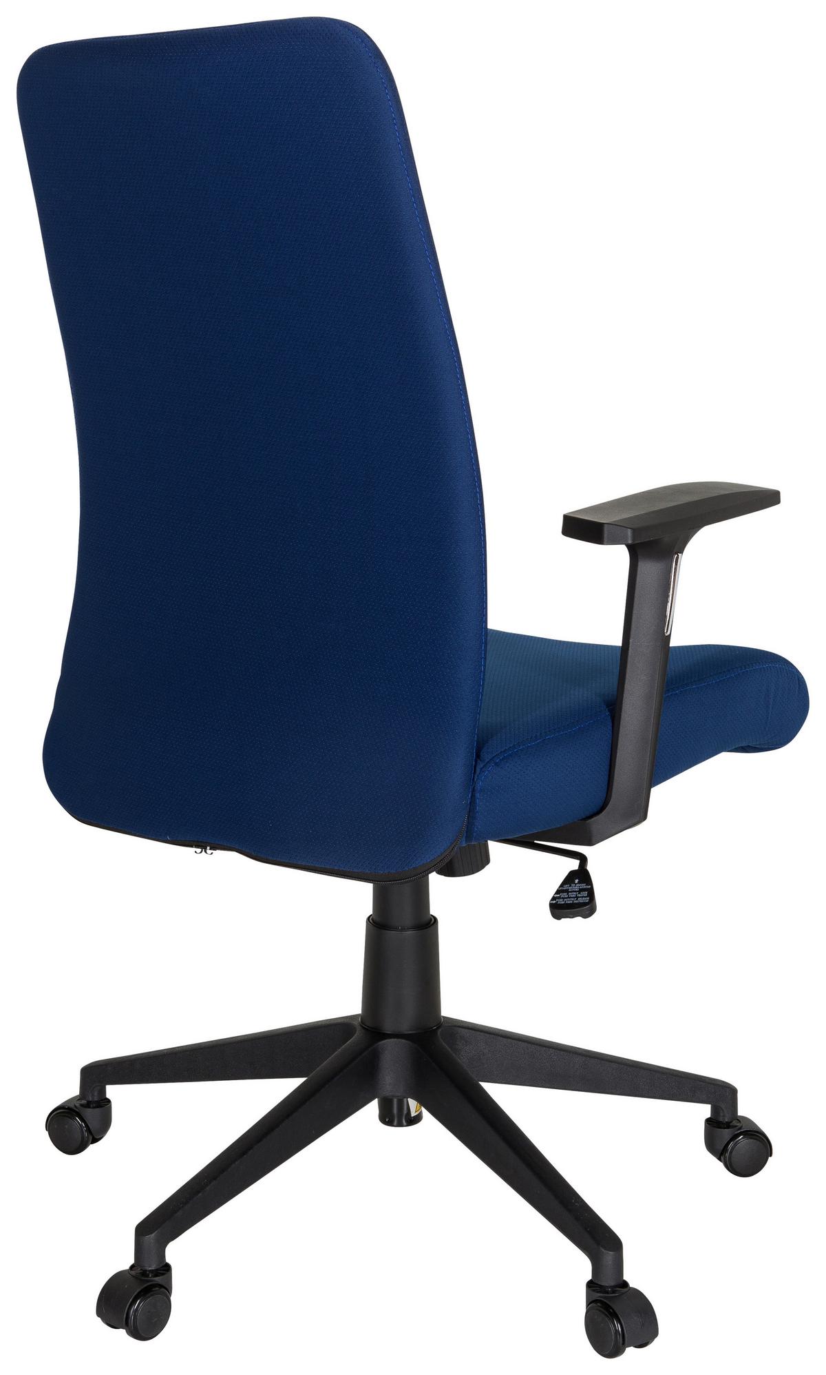 Drehstuhl Cosio I Armstützen Blau/Schwarz Bis 100kg - Blau/Schwarz, MODERN, Kunststoff/Textil (65/120/62cm) - MID.YOU