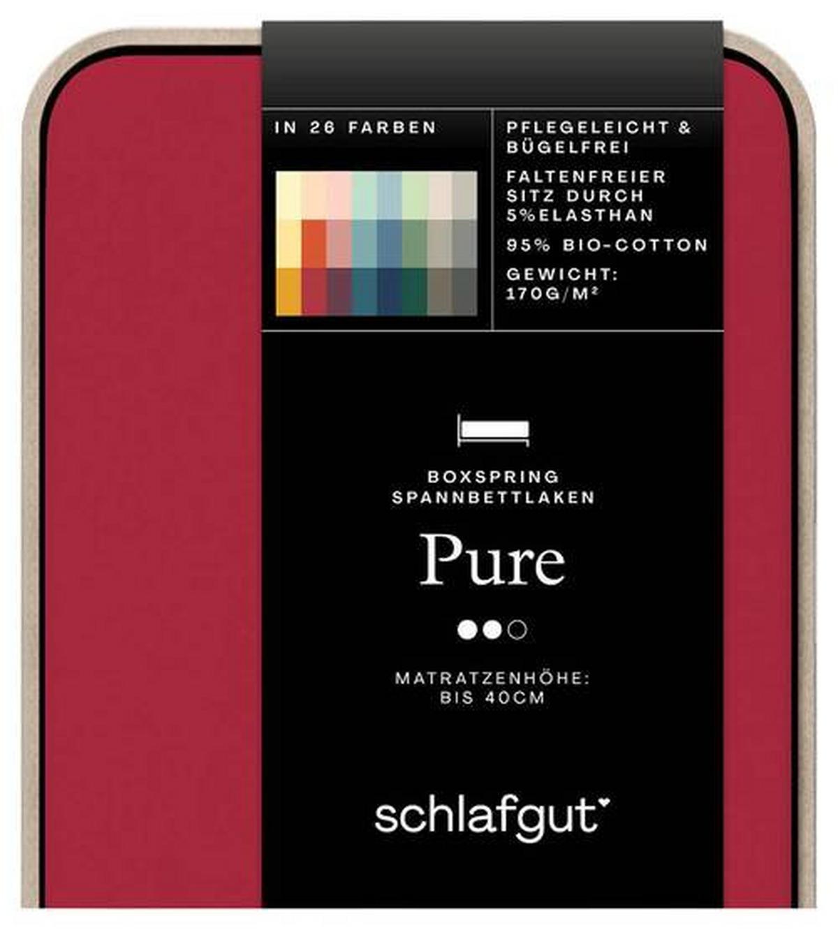 Boxspring-spannleintuch Pure Boxspring - Dunkelrot, Basics, Textil (140-160/200-220cm) - Schlafgut