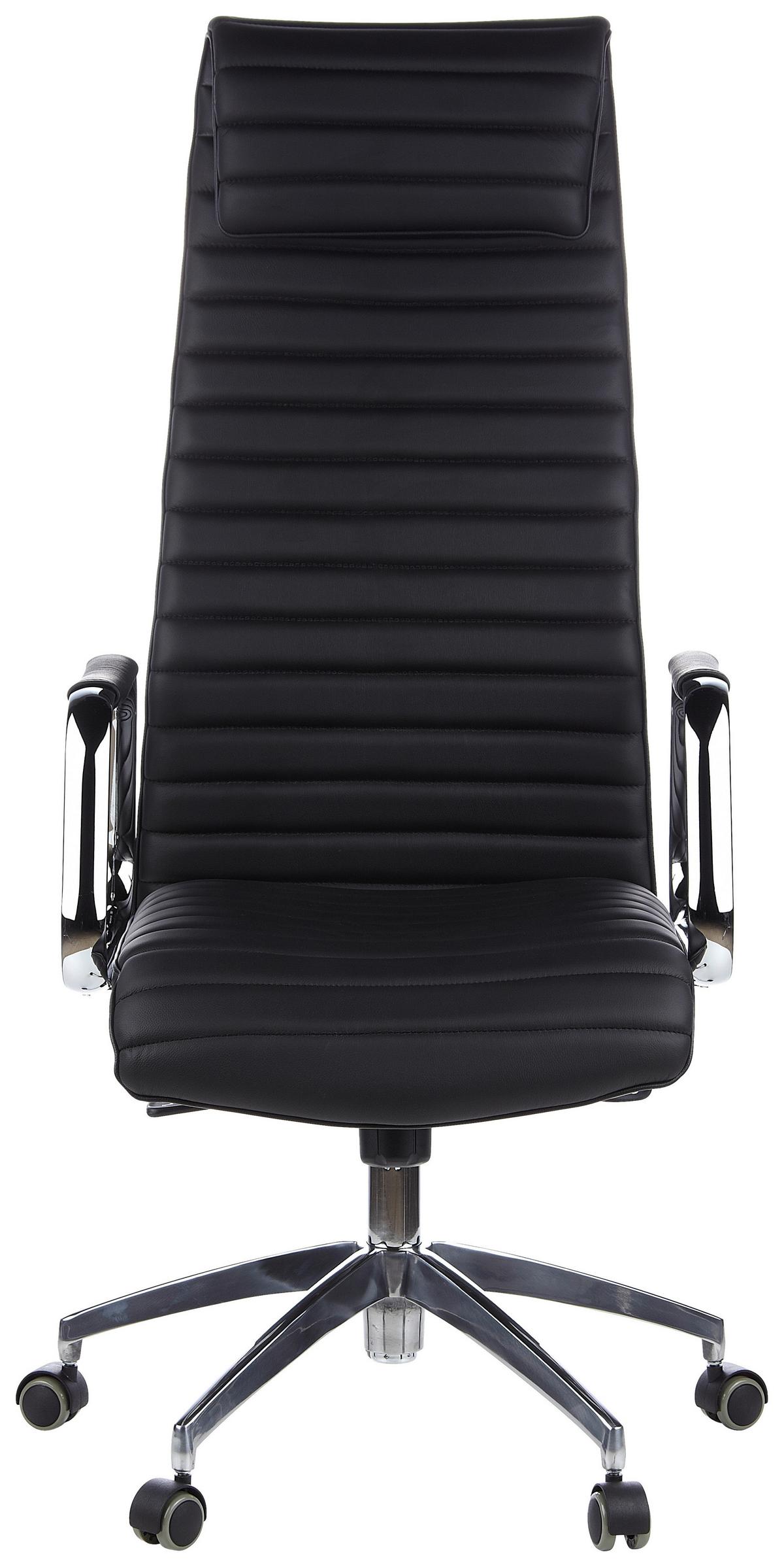 Drehstuhl Aspera 20 Schwarz - Silberfarben/Schwarz, MODERN, Leder/Kunststoff (59/139/50cm) - MID.YOU