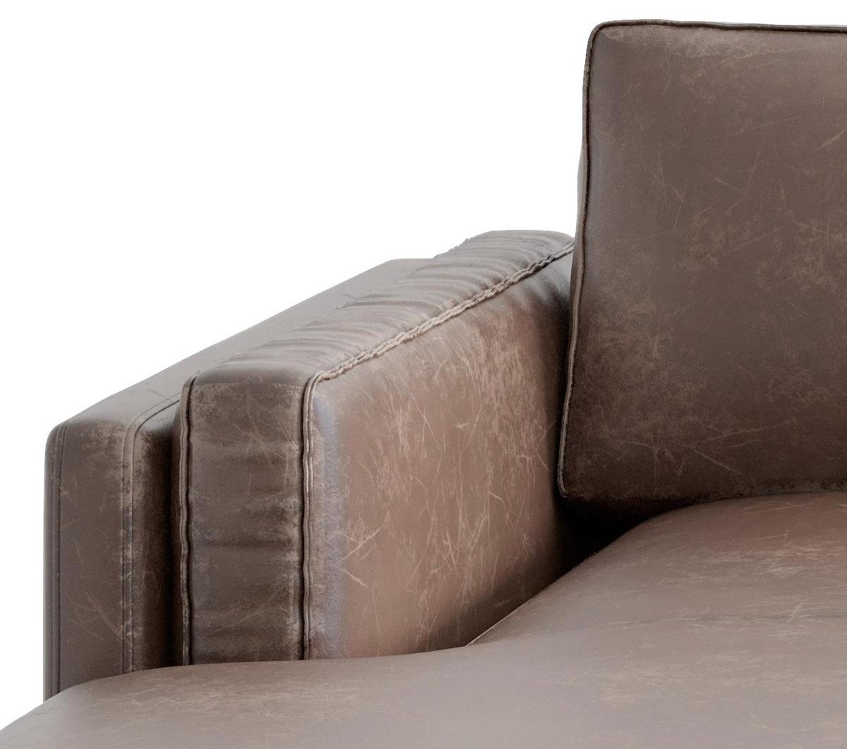 Ecksofa Packo Rotbraun S: 160x265 cm - Rotbraun/Schwarz, Design, Textil (160/265cm) - Livetastic