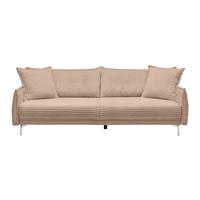 Veľká pohovka KISS -TOP- - hnedá/chrómová, Modern, kov/drevo (241/90/117cm) - Mömax
