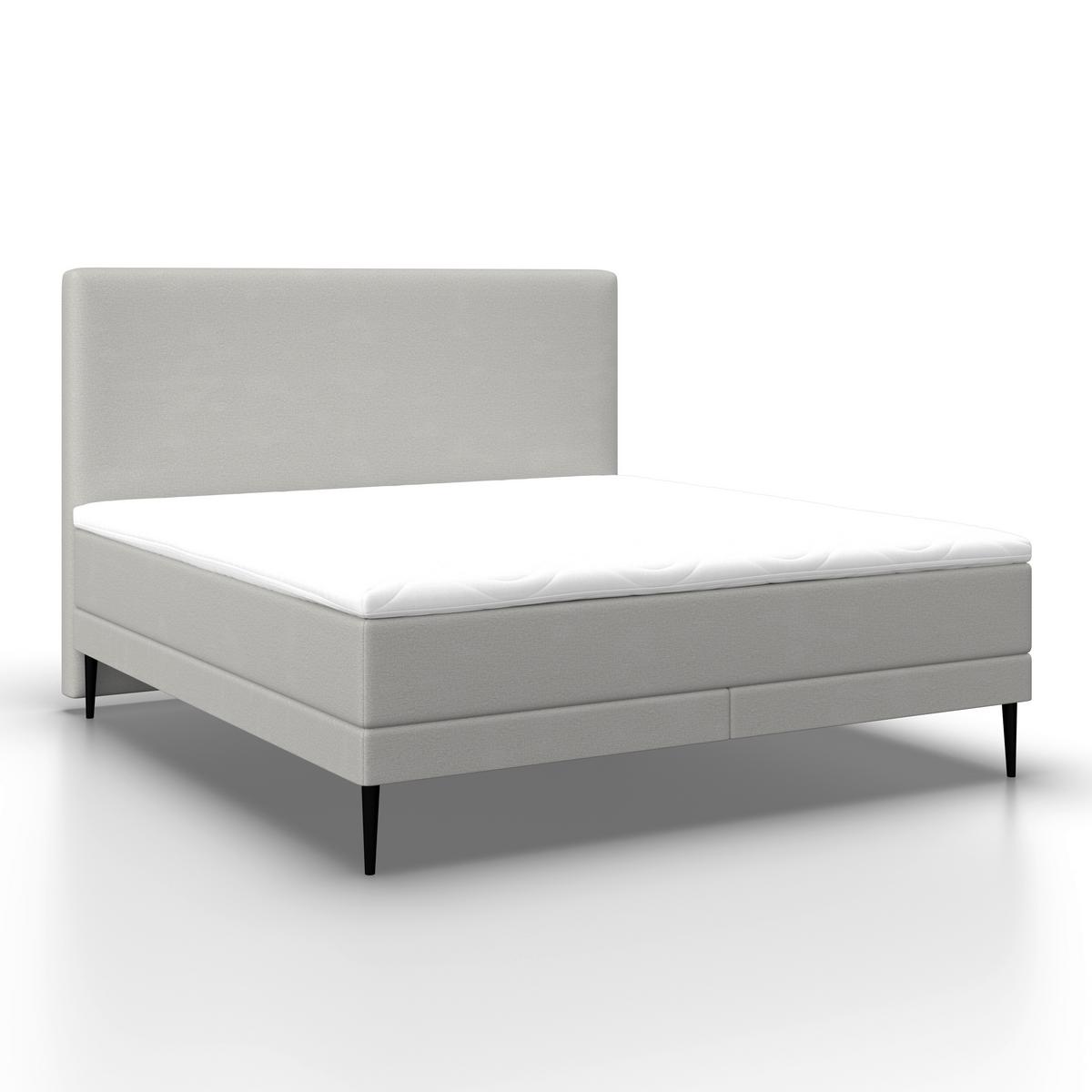 Boxspringová postel NEVADA 160x200, světle šedá - černá/světle šedá, Moderní, kov/dřevo (160/200cm) - Bessagi