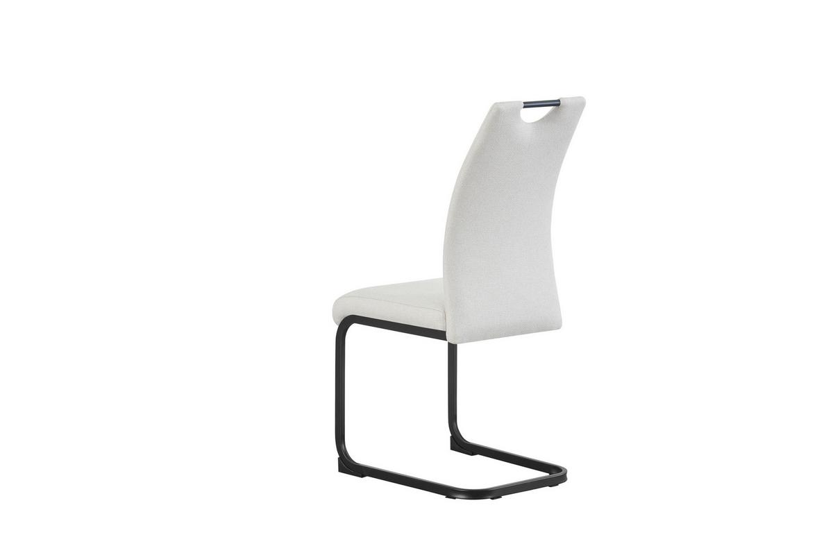 Schwingstuhl-Set Hannah Creme B: 43 cm - Creme/Schwarz, MODERN, Textil/Metall (43/98/59cm) - MID.YOU