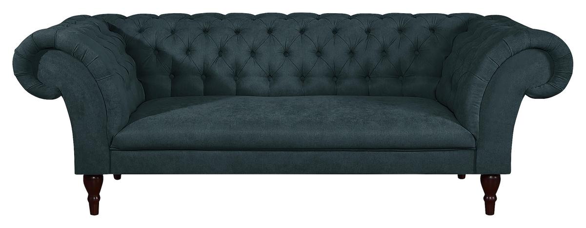 3-Sitzer-Sofa Preston Dunkelgrau B: 232 cm - Dunkelgrau/Braun, Design, Textil (232/79/97cm) - Livetastic