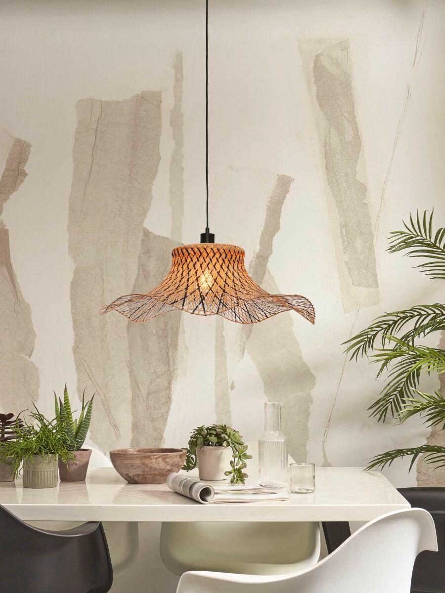 Hängeleuchte Ibiza/h65/bn - Schwarz/Naturfarben, Trend (50/50/15cm) - Good & Mojo