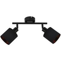 Bodové svietidlo Goldi, E14 LED max. 15W - čierna/zlatá, Modern, kov/textil (48/10/23cm) - Mömax
