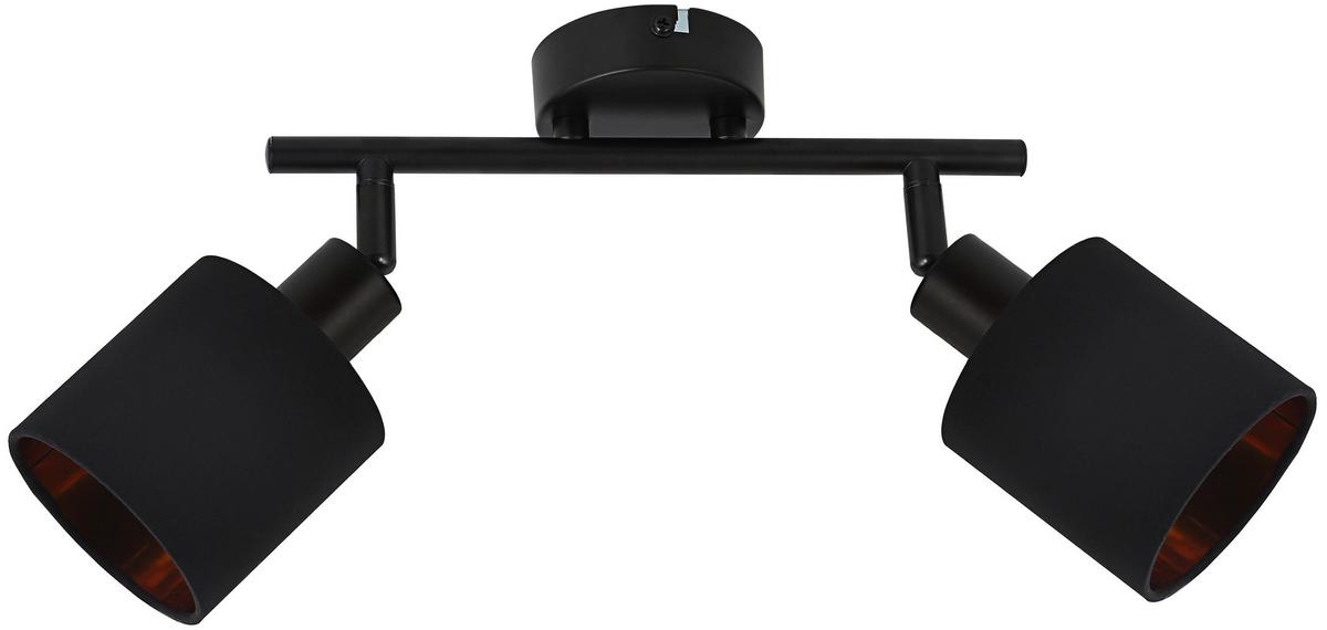 Bodové svietidlo Goldi, E14 LED max. 15W - čierna/zlatá, Modern, kov/textil (48/10/23cm) - Mömax