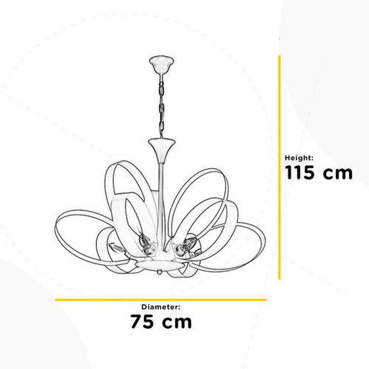 Kronleuchter 4735/9g - Grau, Design, Metall (75/115cm)