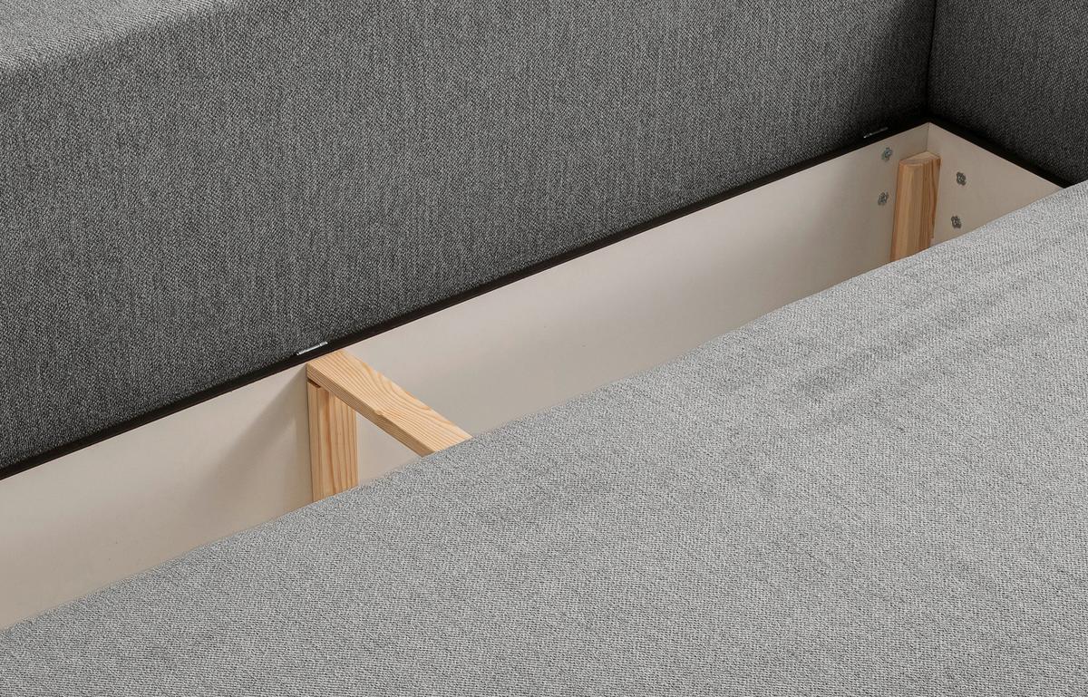 Schlafsofa Diana Grau B: 231cm - Schwarz/Grau, Basics, Holz/Textil (231/93/108cm) - MID.YOU