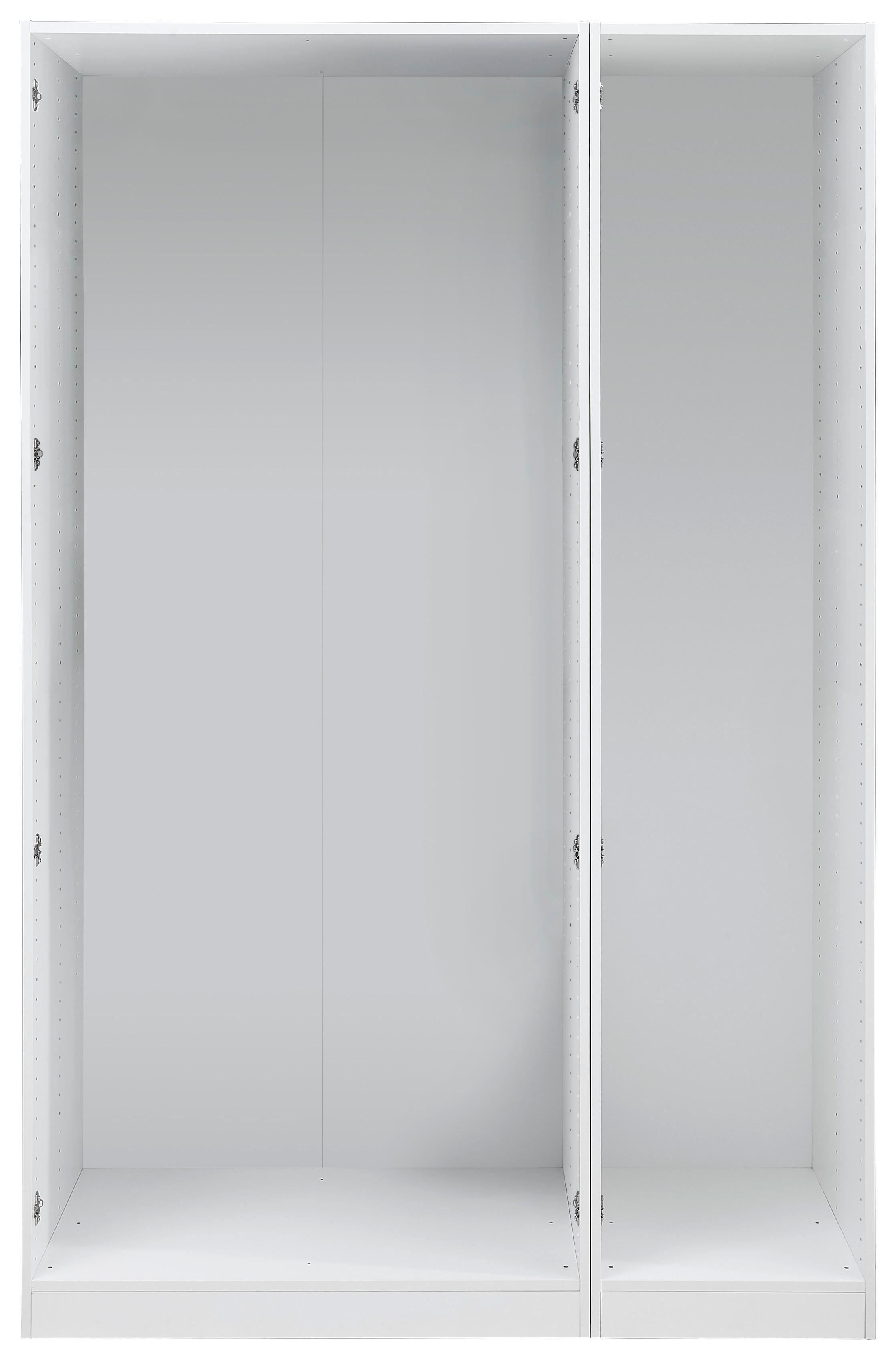 3-dverová skriňa UNIT bez vybavenia, biela - biela/farba ušľachtilej ocele, Modern, kov/kompozitné drevo (136,7/210/58,3cm) - Ondega