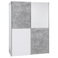 Schwebetürenschrank 170cm Starter, Betonoptik/Weiß - Eichefarben/Weiß, KONVENTIONELL, Holzwerkstoff (170/195/59cm) - P & B