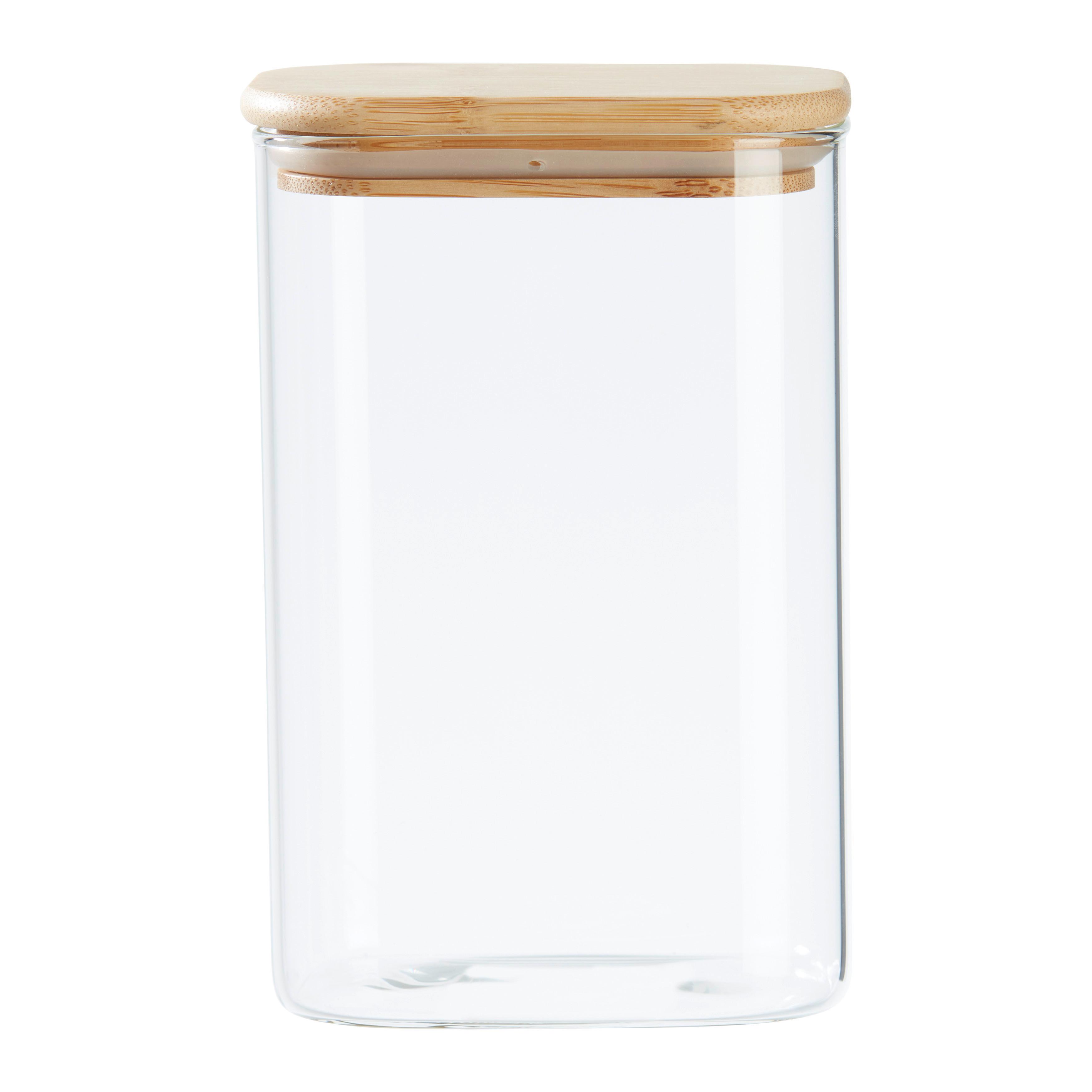 dóza na potraviny HALDOR - CA. 1,35L - priehľadné/prírodná farba, Konventionell, drevo/plast (12,1/8,,3/18,7cm) - Mömax