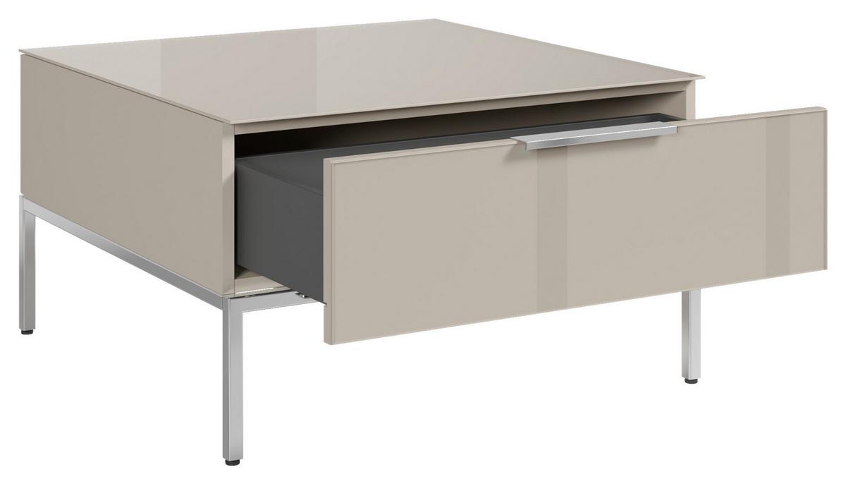 KONFERENČNÍ STOLEK SIENA - kašmírová/barvy chromu, Moderní, kov/kompozitní dřevo (70/41/70cm) - Premium Living