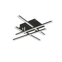 LED-DECKENLEUCHTE 694-4BK - Chromfarben/Schwarz, Design, Kunststoff/Metall (45,5/45,5/8,5cm)