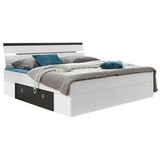 Bett Mars 180x200 Weiß/Lava - Anthrazit/Weiß, MODERN, Holzwerkstoff (185/97/216cm)