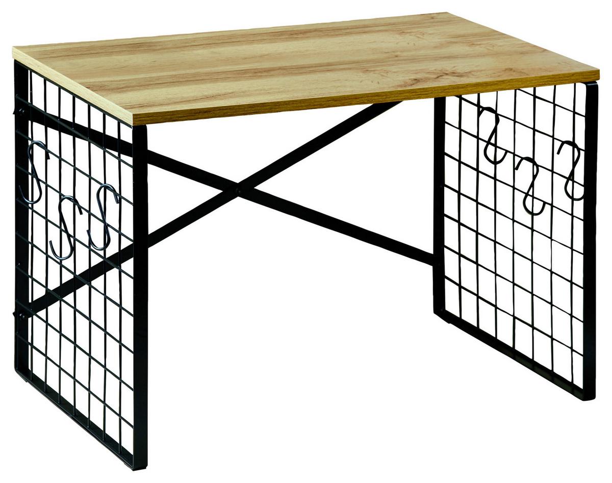 Küchenregal Schwarz, Eiche Dekor L: 52 Cm - Eichefarben/Schwarz, Basics, Holzwerkstoff/Metall (52/32,5/36.5cm) - Kesper