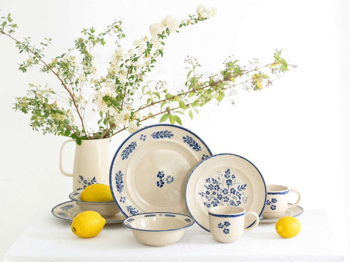 Kombiservice 8 -Teilig. Steinzeug, Blau/Weiß - Blau/Weiß, Basics, Keramik - Creatable