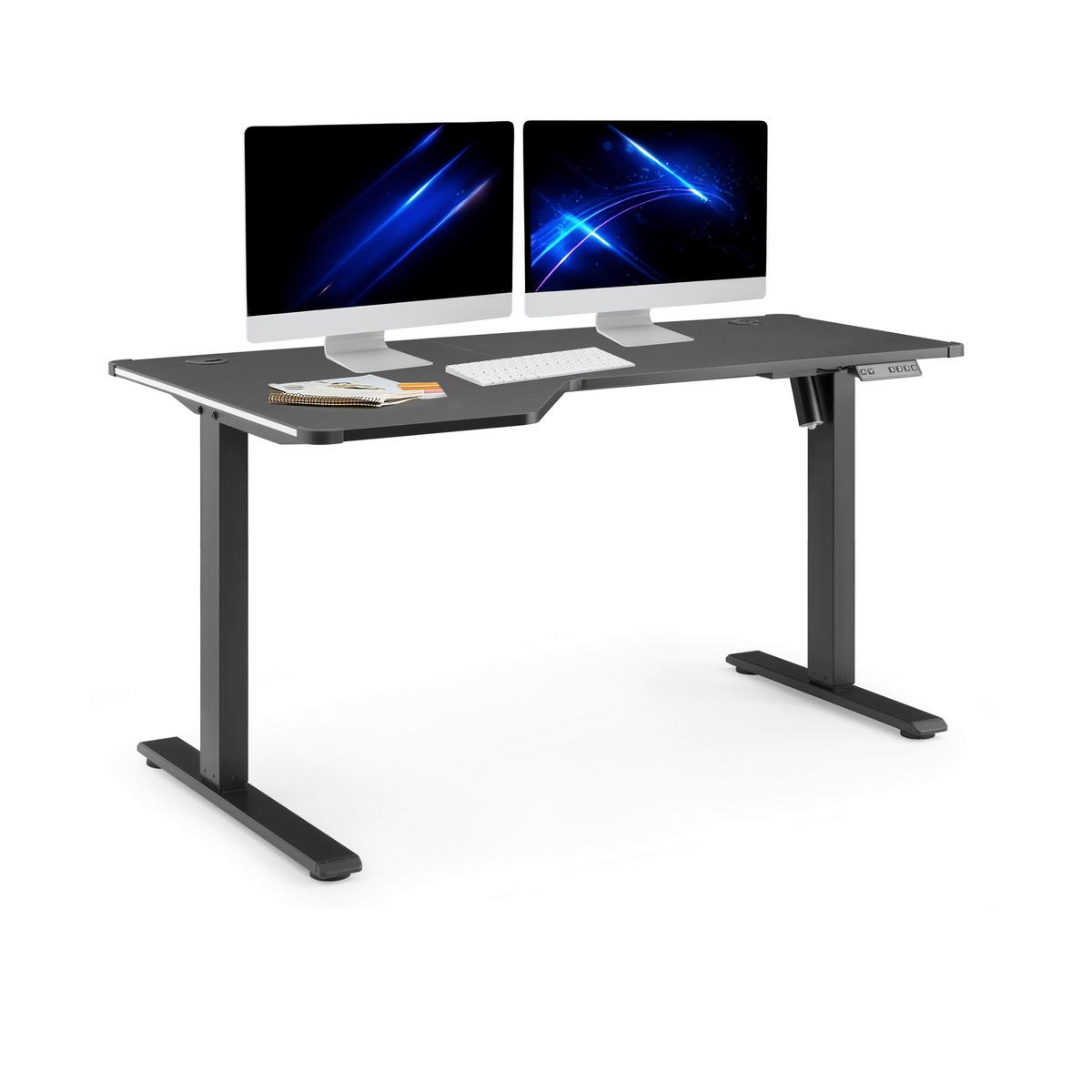 SCHREIBTISCH Worktime Game Schwarz L: 140cm - Schwarz, MODERN, Holz/Metall (140/80/72-110cm) - MID.YOU