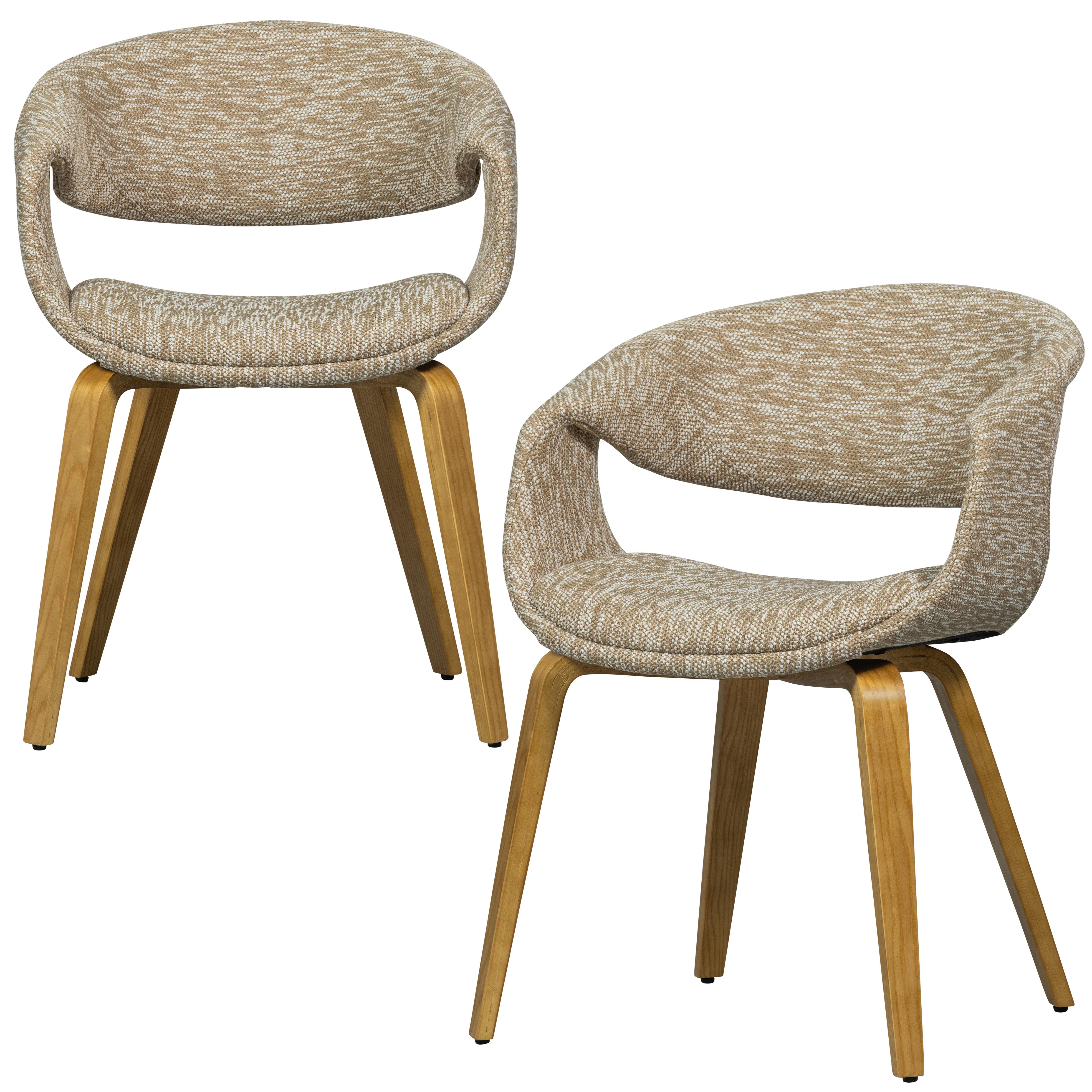 Armlehnstuhl-Set Yossi Natur-/Sandfarben B: 57cm - Sandfarben/Naturfarben, MODERN, Holzwerkstoff/Textil (57/78/57cm) - Livetastic