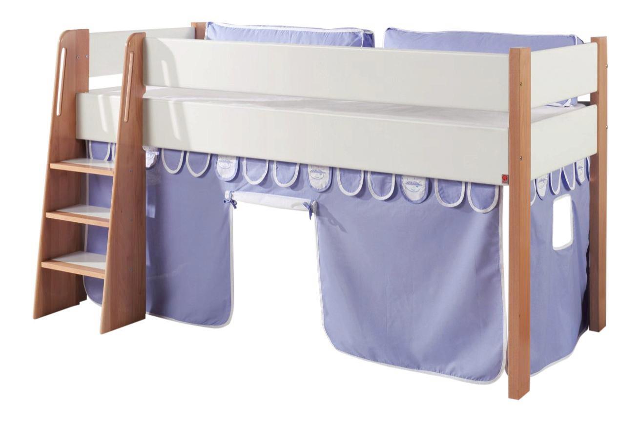 Spielvorhang 3-teilig Weiß/ Hellblau - Weiß/Hellblau, Design, Textil