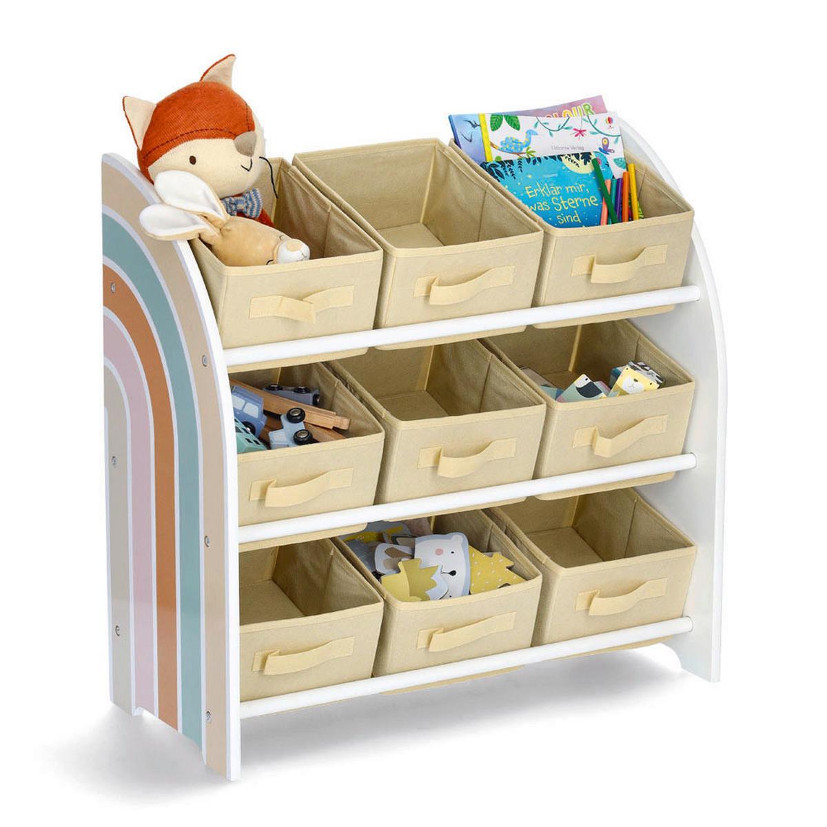 KINDERREGAL 50444 SET RAINBOW - Weiß/Naturfarben, Basics, Holz/Holzwerkstoff (65/52/65cm) - Zeller Present