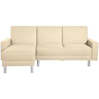 Ecksofa mit Schlaffunktion Just Fashion Beige - Chromfarben/Beige, KONVENTIONELL, Textil (152/230cm) - Max Winzer