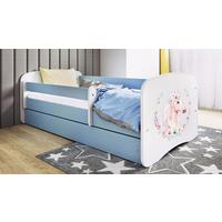 Kinder-/Juniorbett Babydreams Inkl. Matratze 80x160 - Blau/Birkefarben, MODERN, Holz/Holzwerkstoff (80/160cm) - MID.YOU