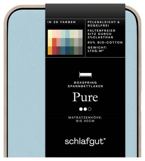 Boxspring-spannleintuch Pure Boxspring - Hellblau, Basics, Textil (140-160/200-220cm) - Schlafgut