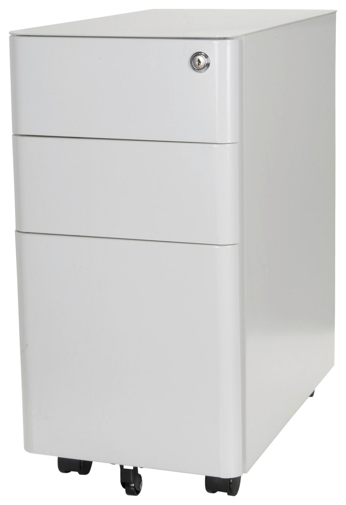 Rollcontainer Color I Weiß - Weiß, MODERN, Kunststoff/Metall (30/59/50cm) - MID.YOU