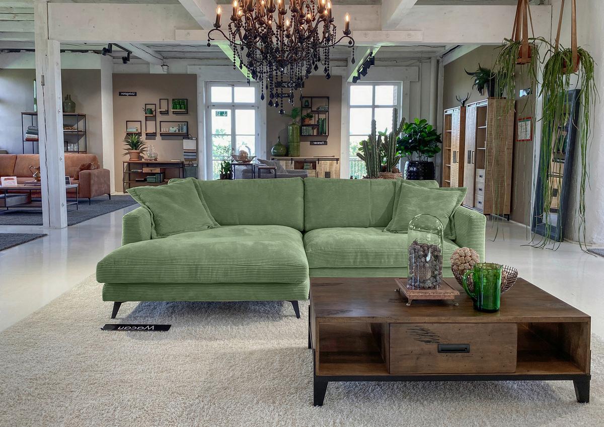 Ecksofa Macau, Olivgrün S: 140x270 cm - Schwarz/Olivgrün, LIFESTYLE, Textil (140/270cm) - Livetastic