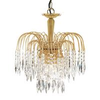 Kristall-Hängeleuchte 5173-3 Waterfall - Goldfarben, Design, Glas/Metall (42/98cm)