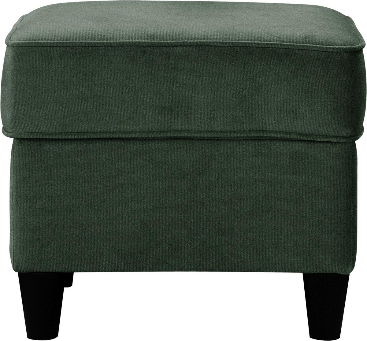 Hocker Baron Dunkelgrün B: 52 Cm - Dunkelgrün/Schwarz, Design, Textil (52/45/52cm) - MID.YOU