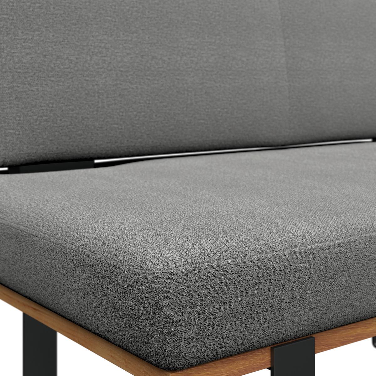 Sitzbank Tristan Webstoff hellgrau, B: 130cm - Hellgrau/Schwarz, MODERN, Holz/Textil (130/48/90cm) - James Wood