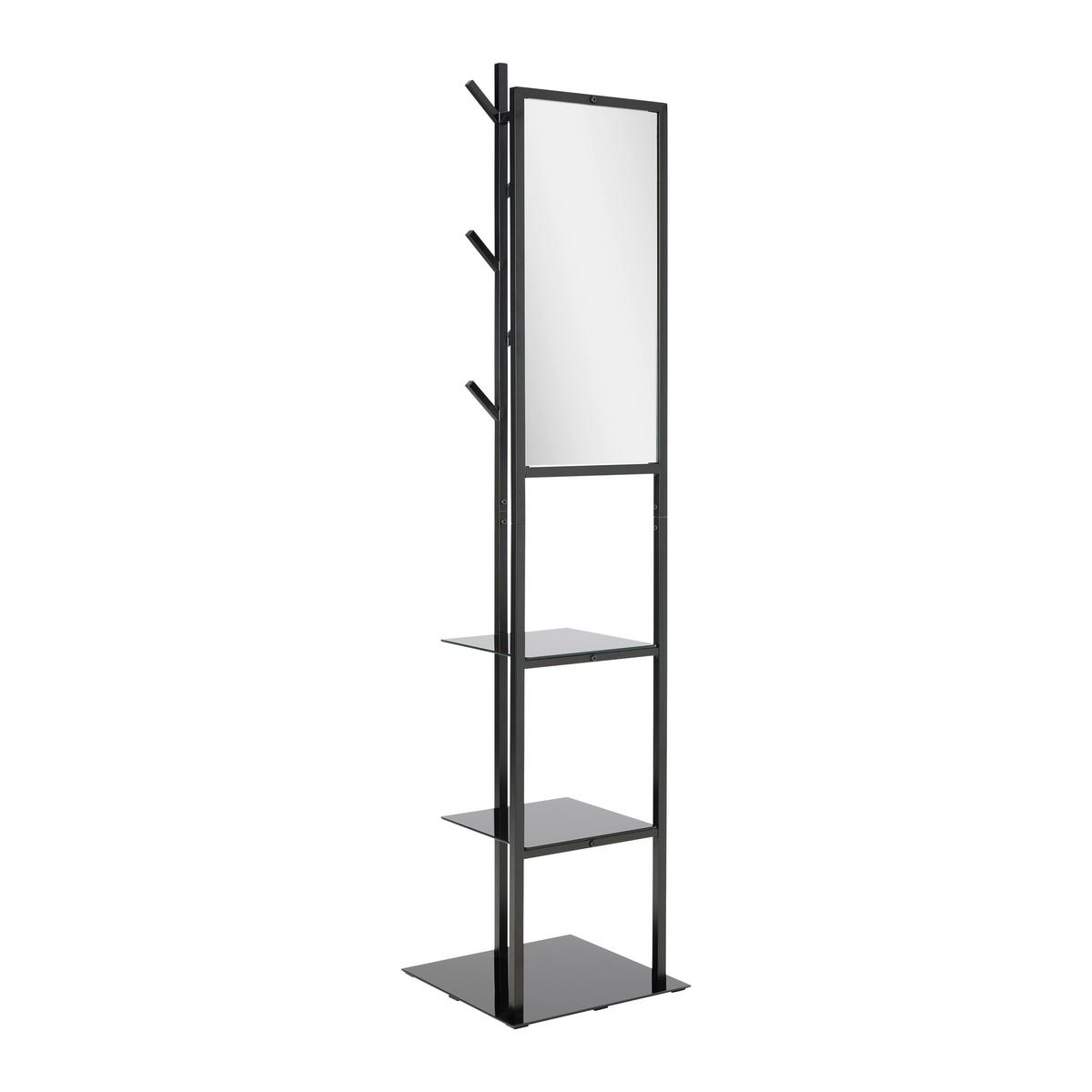 STOJAN DO ŠATNY IMOLA -EXKLUSIV- - černá, Moderní, kov/sklo (40/182/40cm) - Mömax