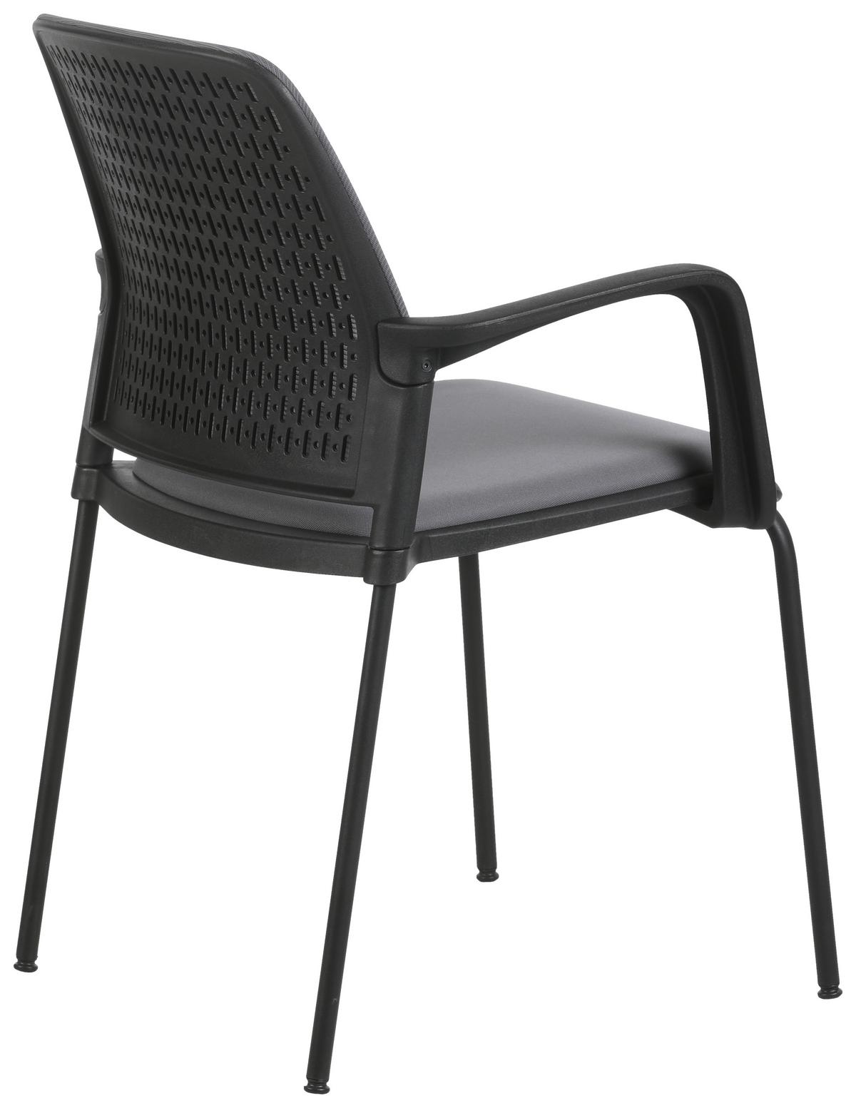 Konferenční židle PISA - šedá/černá, Moderní, kov/textil (60/85/55cm)