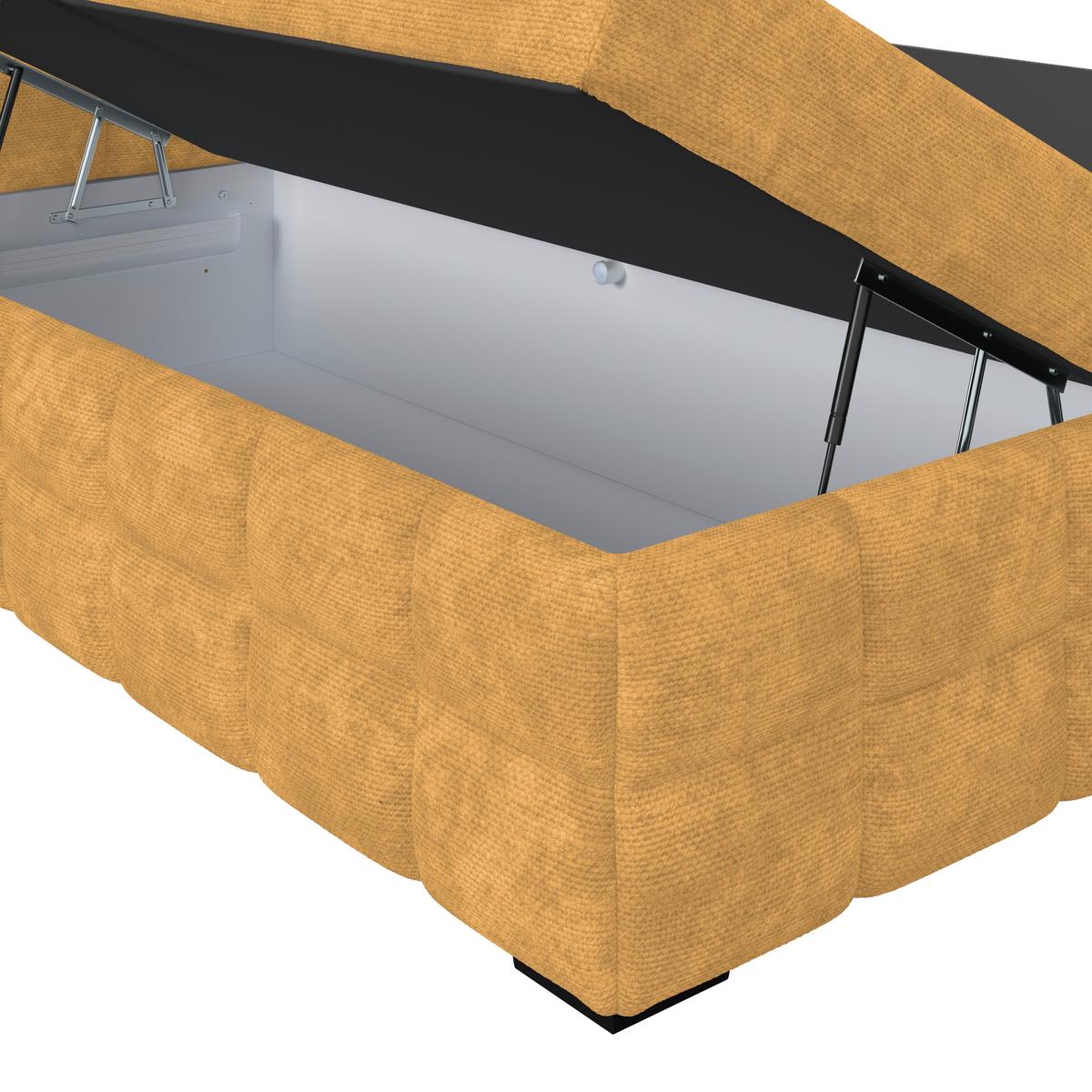 Čalúnená posteľ VEGA 180x200 cm, zlatá - čierna/zlatá, Trend, drevo/textil (180/200cm)