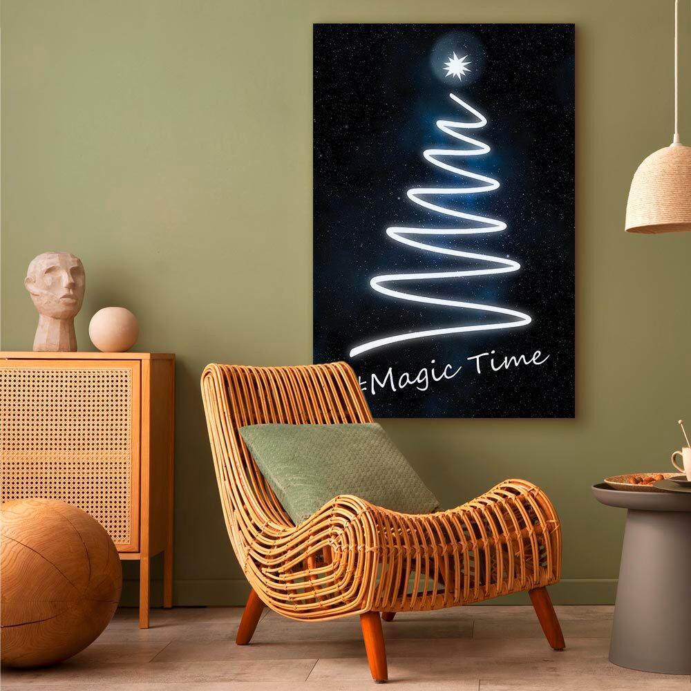 Leinwandbild Magic Time Schwarz Hellblau B: 40 cm - Schwarz/Hellblau, Basics, Holzwerkstoff/Textil (40/60/1.2cm) - artgeist