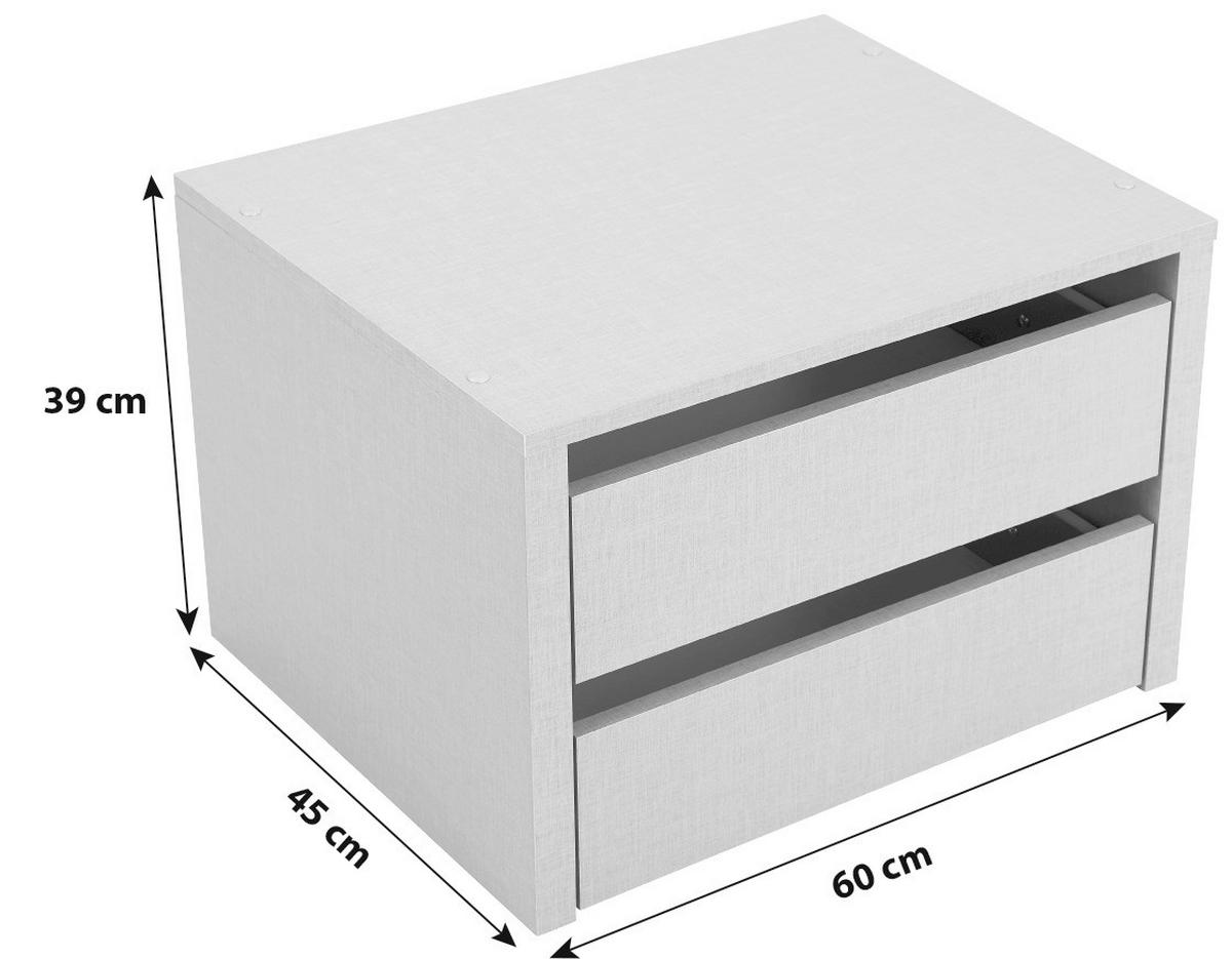 Schubkasteneinsatz B: 88 Cm Leinenoptik 2 Laden - Grau, MODERN, Holzwerkstoff (60/39/45cm)