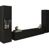 Wohnwand Berlin IIi Schwarz B: 240 cm - Schwarz/Grau, Design, Glas/Holzwerkstoff (240/130/31cm) - MID.YOU