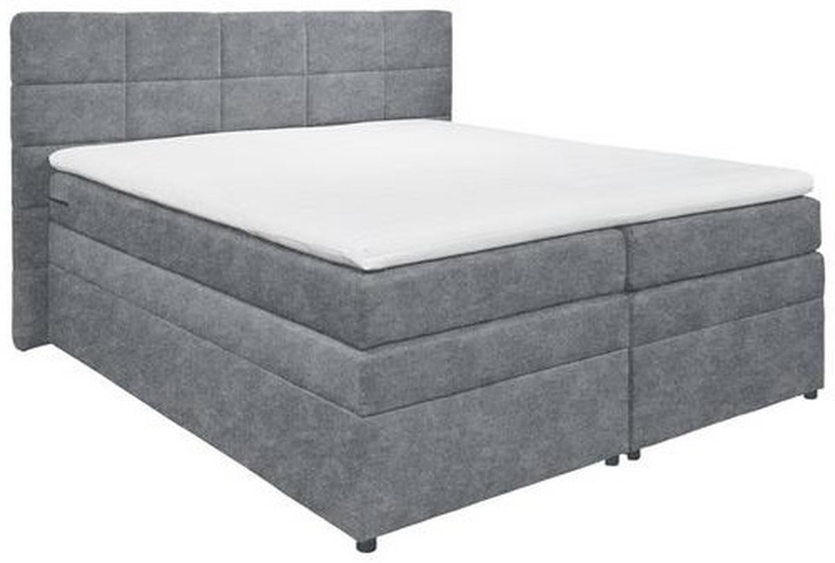 Boxspringbett Mit Topper & Bettkasten 180x200 Tacoma 3 - Anthrazit, KONVENTIONELL, Kunststoff/Textil (180/200cm) - MID.YOU