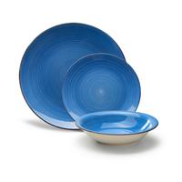 Tafelservice Lionel Steinzeug Für 6 Personen Geschirr Set - Blau, MODERN, Keramik - Luca Bessoni