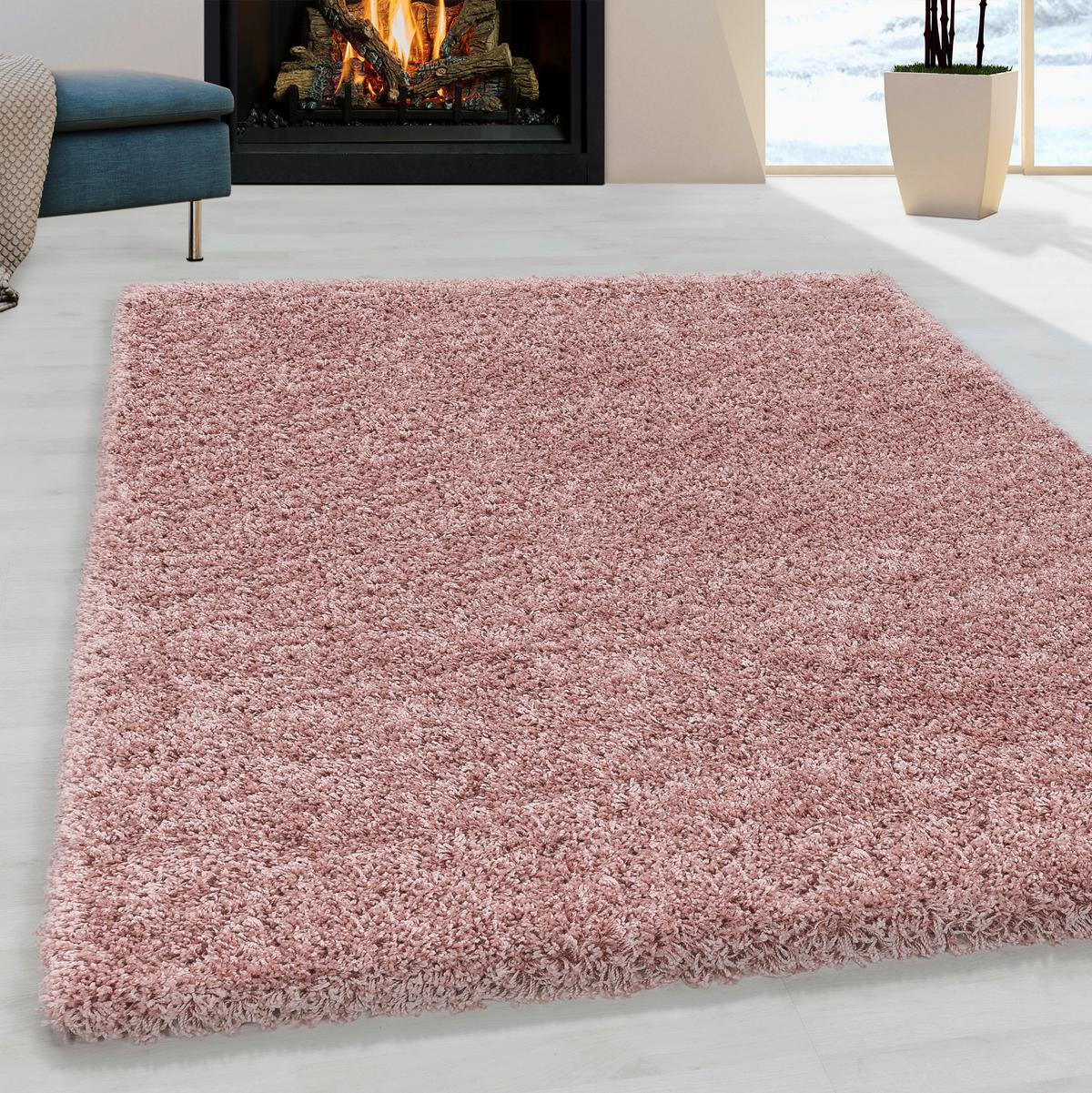 Hochflor Teppich Rosa Naturfaser Sydney 200x290 cm - Rosa, Basics, Textil (200/290cm)