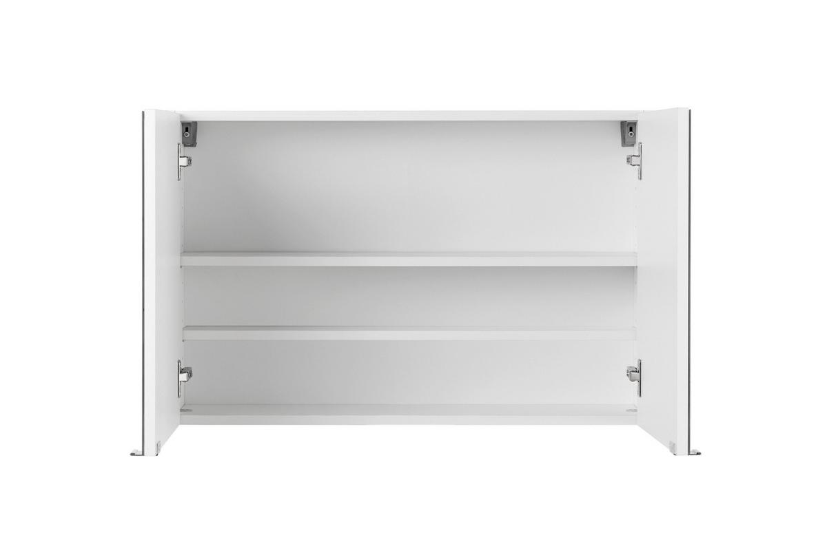 Spiegelschrank Siena mit Led 2-Türig B/H/T: 80x65x20cm Weiß - Weiß, MODERN, Holzwerkstoff (80/65/20cm) - Held