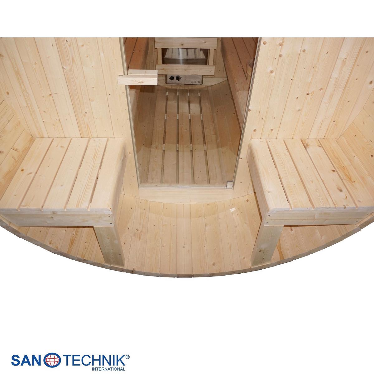 Saunafass Bergen Bergen Fichtefarben B: 189 cm - Fichtefarben, KONVENTIONELL, Glas/Holz (194,8/220/191,5cm) - Sanotechnik