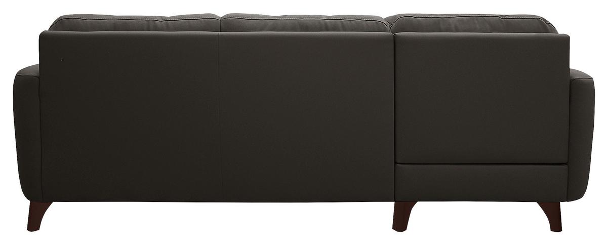 Ecksofa Nordic Dunkelbraun S: 168x238 cm - Dunkelbraun/Buchefarben, Design, Leder/Textil (168/238cm) - Livetastic