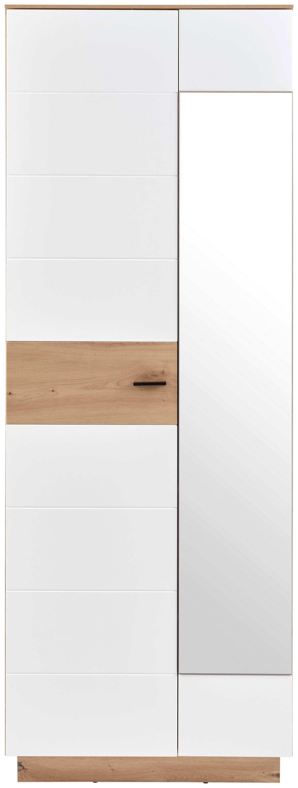 Garderobenschrank Tonale 75 cm Artisan Eiche Dekor/Alpinweiss - Weiß/Eiche Artisan, KONVENTIONELL, Glas/Holzwerkstoff (75/207,4/40cm)