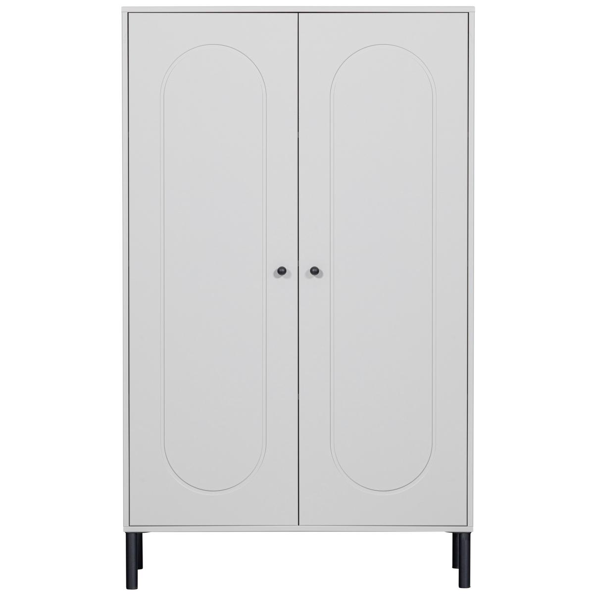 Garderobenschrank Xina Grau B: 90 Cm - Schwarz/Grau, Design, Holz (90/149/40cm) - Livetastic