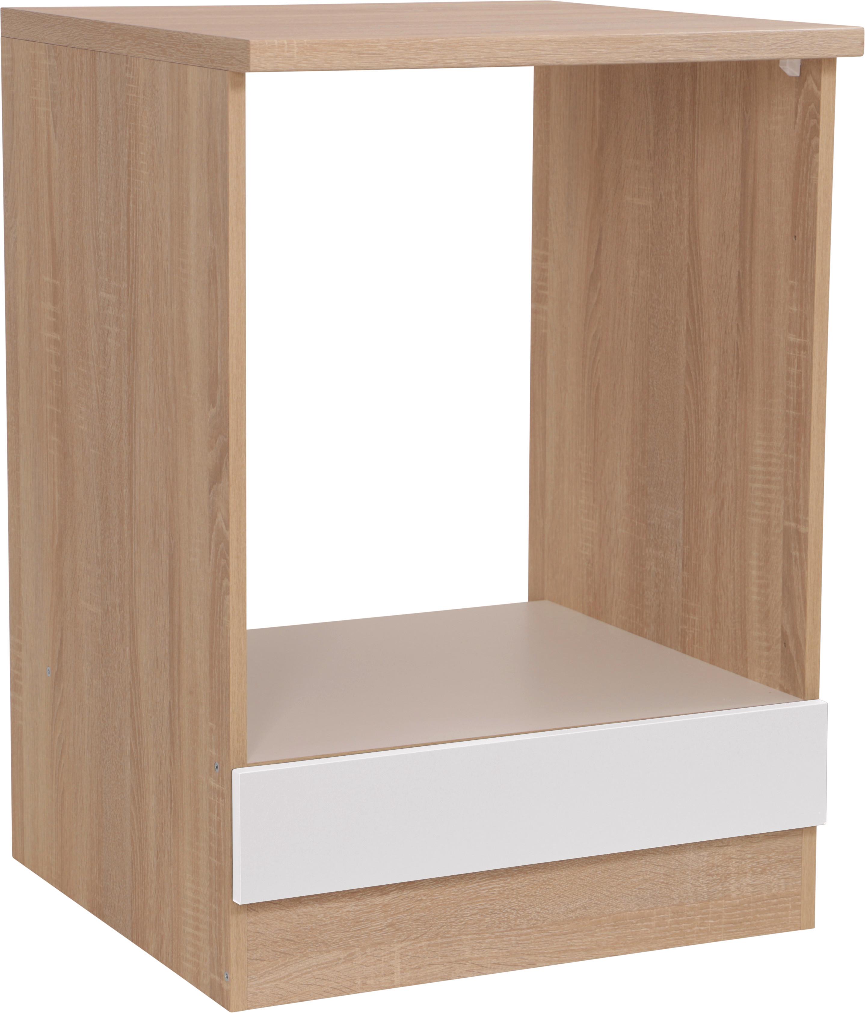 Herdumbauschrank Merle Weiß, Eiche Dekor B:60cm - Eichefarben/Weiß, Basics, Holzwerkstoff (60/84,8/60cm) - Respekta